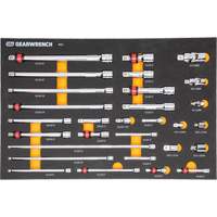 Jeu maître d'accessoires pour cl&eacute;s &agrave; cliquet de 1/4", 3/8" et 1/2" avec plateau en mousse Chandler Sales