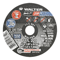 Portable Small Diameter Reinforced Cut-Off Wheels - Zip, 2" x 1/8", 5/16" Arbor, Type 1, Aluminum Oxide, 31000 RPM Chandler Sales
