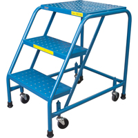 Rolling Step Ladder, 3 Steps, 18" Step Width, 28" Platform Height, Steel Chandler Sales