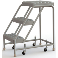 Rolling Ladder, 3 Steps, 16" Step Width, 30" Platform Height, Aluminum Chandler Sales
