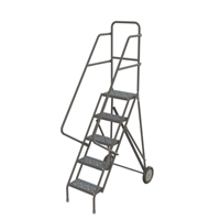 &eacute;chelles roulantes en acier, 5 marches, Largeur de la marche 16", Hauteur de la plateforme 50", Acier Chandler Sales