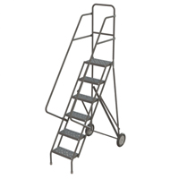 &eacute;chelles roulantes en acier, 6 marches, Largeur de la marche 16", Hauteur de la plateforme 60", Acier Chandler Sales