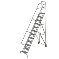 &eacute;chelles roulantes en acier, 12 marches, Largeur de la marche 16", Hauteur de la plateforme 120", Acier Chandler Sales