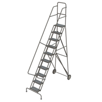 Rolling Ladder, 10 Steps, Serrated, 106" High Chandler Sales