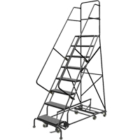 All Directional Rolling Ladder, 8 Steps, 24" Step Width, 80" Platform Height, Steel Chandler Sales