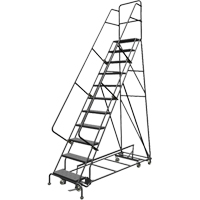 All Directional Rolling Ladder, 11 Steps, 24" Step Width, 110" Platform Height, Steel Chandler Sales