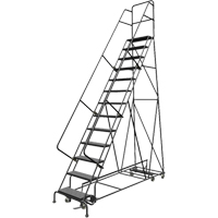 All Directional Rolling Ladder, 13 Steps, 24" Step Width, 130" Platform Height, Steel Chandler Sales