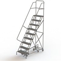 All Directional Rolling Ladder, 9 Steps, 24" Step Width, 90" Platform Height, Steel Chandler Sales