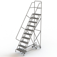 All Directional Rolling Ladder, 10 Steps, 24" Step Width, 100" Platform Height, Steel Chandler Sales