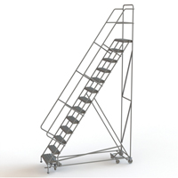 All Directional Rolling Ladder, 13 Steps, 24" Step Width, 130" Platform Height, Steel Chandler Sales