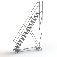 All Directional Rolling Ladder, 15 Steps, 24" Step Width, 150" Platform Height, Steel Chandler Sales