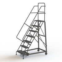 Heavy Duty Rolling Ladder, 7 Steps, 24" Step Width, 70" Platform Height, Steel Chandler Sales