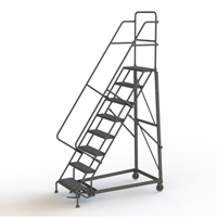 Heavy Duty Rolling Ladder, 8 Steps, 24" Step Width, 80" Platform Height, Steel Chandler Sales