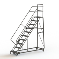 Heavy Duty Safety Slope Ladder, 10 Steps, Perforated, 50° Incline, 100" High Chandler Sales