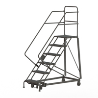Heavy Duty Safety Slope Ladder, 6 Steps, Serrated, 50° Incline, 60" High Chandler Sales