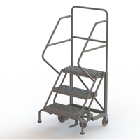 Safety Slope Rolling Ladder, 3 Steps, Serrated, 50° Incline, 30" High Chandler Sales