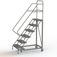 Safety Slope Rolling Ladder, 6 Steps, Serrated, 50° Incline, 60" High Chandler Sales
