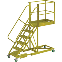 Cantilever Rolling Ladder, Supported, 6 Steps, 40" Platform Depth, 60" Platform Height Chandler Sales