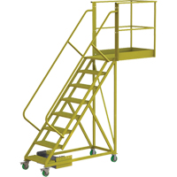 Cantilever Rolling Ladder, Unsupported, 8 Steps, 40" Platform Depth, 80" Platform Height Chandler Sales