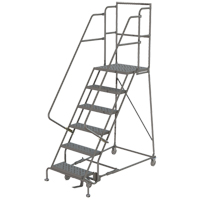 Deep Top Step Rolling Ladder, 7 Steps, 16" Step Width, 70" Platform Height, Steel Chandler Sales