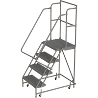 Deep Top Step Rolling Ladder, 4 Steps, 16" Step Width, 40" Platform Height, Steel Chandler Sales