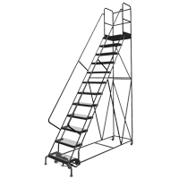 Deep Top Step Rolling Ladder, 7 Steps, 16" Step Width, 70" Platform Height, Steel Chandler Sales