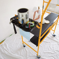 nsemble d'&eacute;chafaudage &agrave; montant de s&eacute;curit&eacute; & tablette pour outils de 4' Jobsite Series, Cadre Acier, 49-1/2" p x 57-3/4" h Chandler Sales