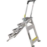 Tilt & Roll Step Stool Ladder, 4 Steps, 44.25" x 22.13" x 59" High Chandler Sales