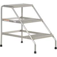 Aluminum Step Stand, 3 Step(s), 22-13/16" W x 34-9/16" L x 30" H, 500 lbs. Capacity Chandler Sales
