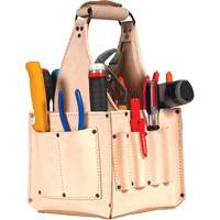Porte-outils pour &eacute;lectricien et travaux d'entretien, Cuir, 17 pochettes, Beige Chandler Sales