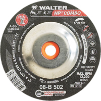 Meule combin&eacute;e HP Combo vissable, 5" x 1/8", Arbre de 5/8"-11, Type 27S Chandler Sales