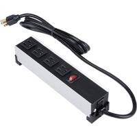 Barre d'alimentation en aluminium bross&eacute; pour l'int&eacute;rieur, 4 Prise(s), 6' Chandler Sales