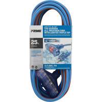 Arctic Blue TPE-Rubber Extension Cord, All-Weather, SJEOW, 12/3 AWG, 15 A, 3 Outlet(s), 25' Chandler Sales
