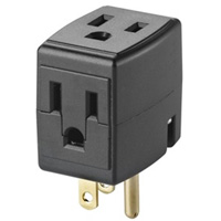 Cube triple mis &agrave; la terre, 3 Prise(s), Aucune, 15 A, 1875 W, 125 V Chandler Sales