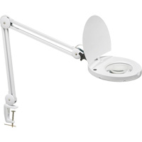 LED Magnifier with A-Bracket, 3 Diopter, LED Light, 47" Arm, C-Clamp, White Chandler Sales