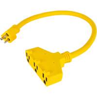 Adaptateur de rallonge d'alimentation, Ext&eacute;rieur, STOW, AWG 12/3, 15 A, 3 prise(s), 2' Chandler Sales