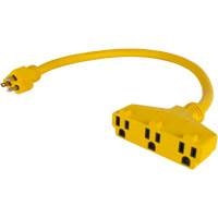 Adaptateur de rallonge d'alimentation, Ext&eacute;rieur, STOW, AWG 12/3, 15 A, 3 prise(s), 2' Chandler Sales