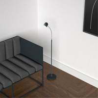 Lampe sur pied noir satin&eacute; Chandler Sales