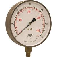 Contractor Pressure Gauge, 4-1/2" , 0 - 60 psi, Bottom Mount, Analogue YB899 | Chandler Sales