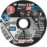 Zip™ Cut-Off Wheel, 2" x 1/16", 5/16" Arbor, Type 1, Aluminum Oxide, 5100 RPM YC582 | Chandler Sales