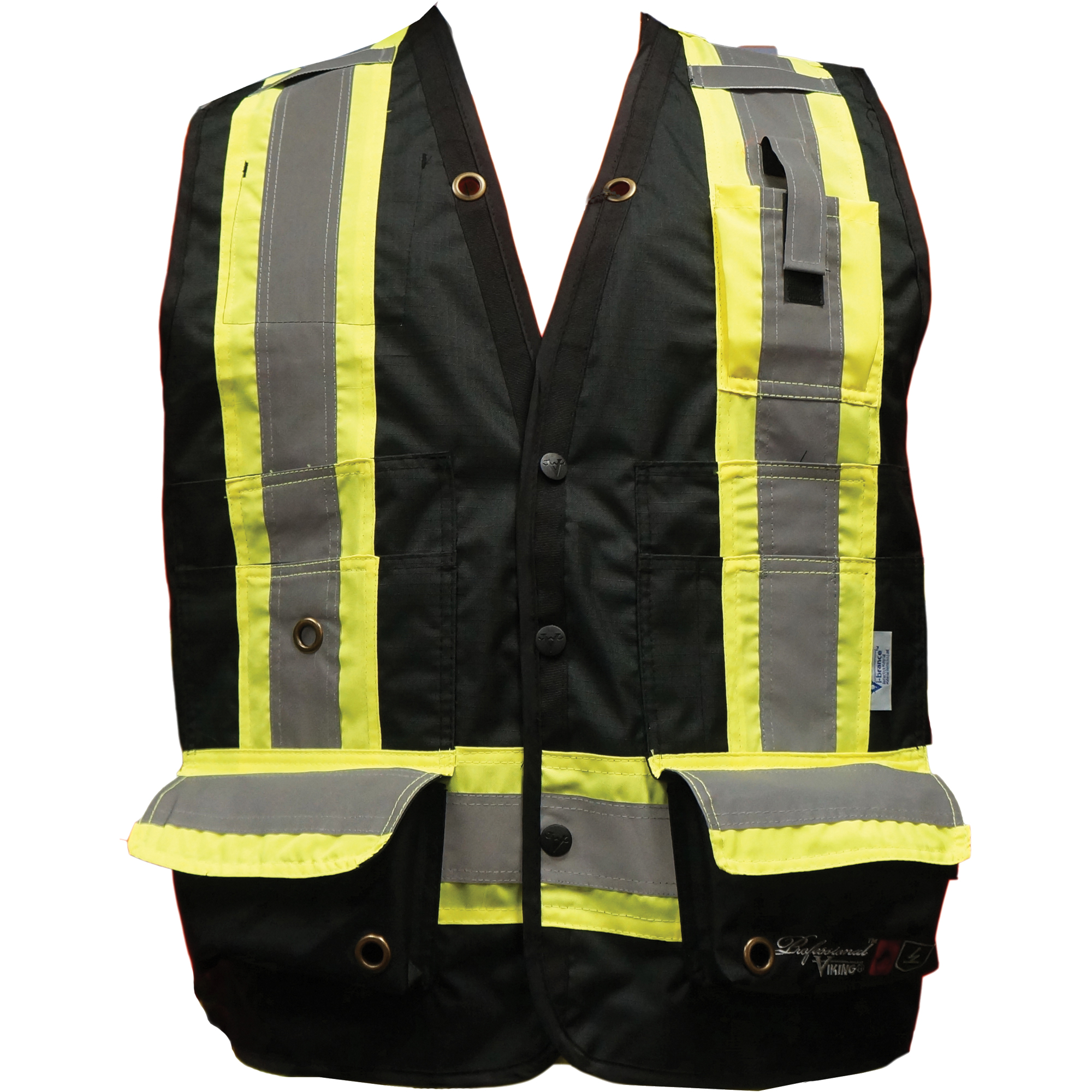 Viking Professional Fire Retardant Surveyor Safety Vest, Black, 2X