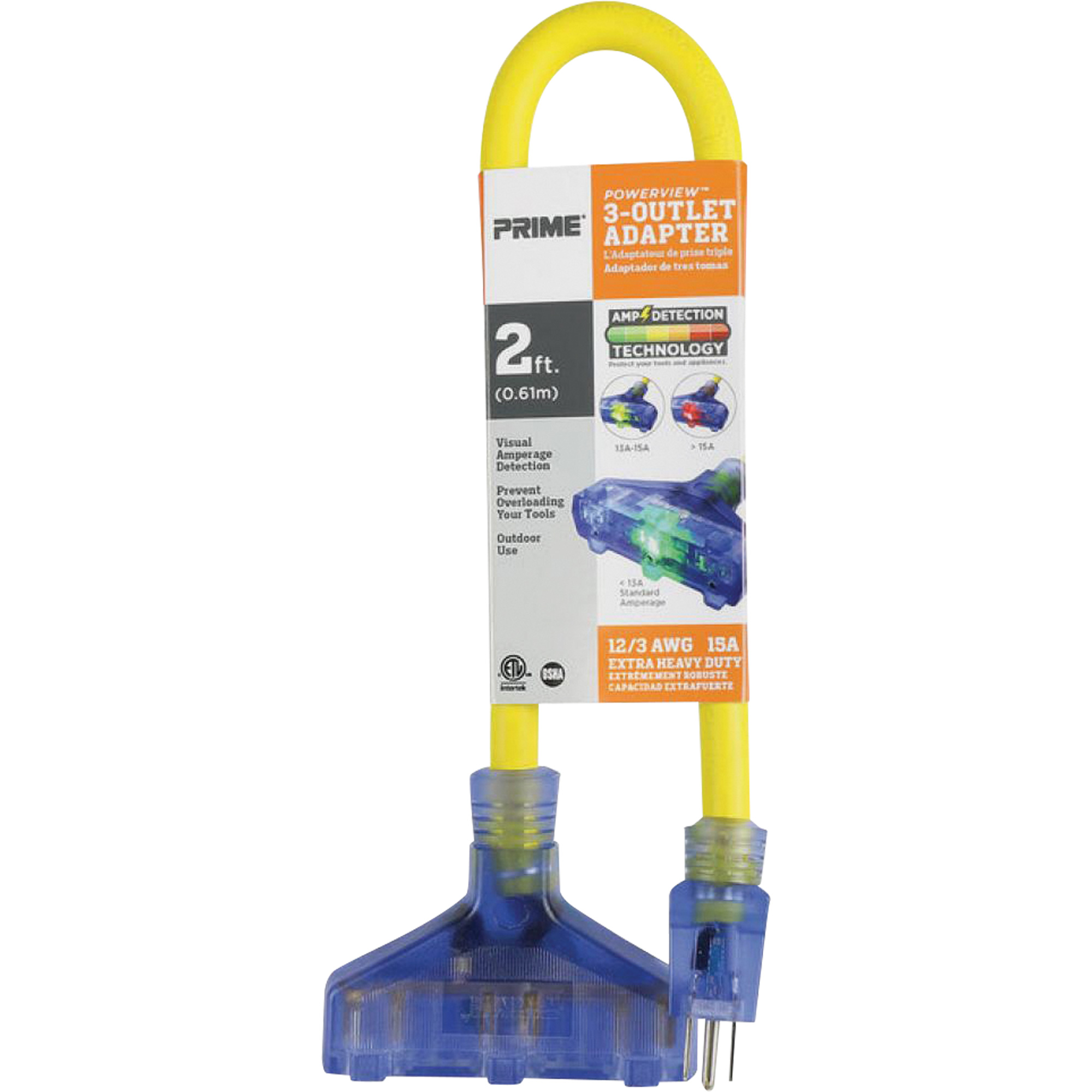 Prime Adapter with Visual Amperage Detection, Outdoor, 12/3 AWG, 15 A ...